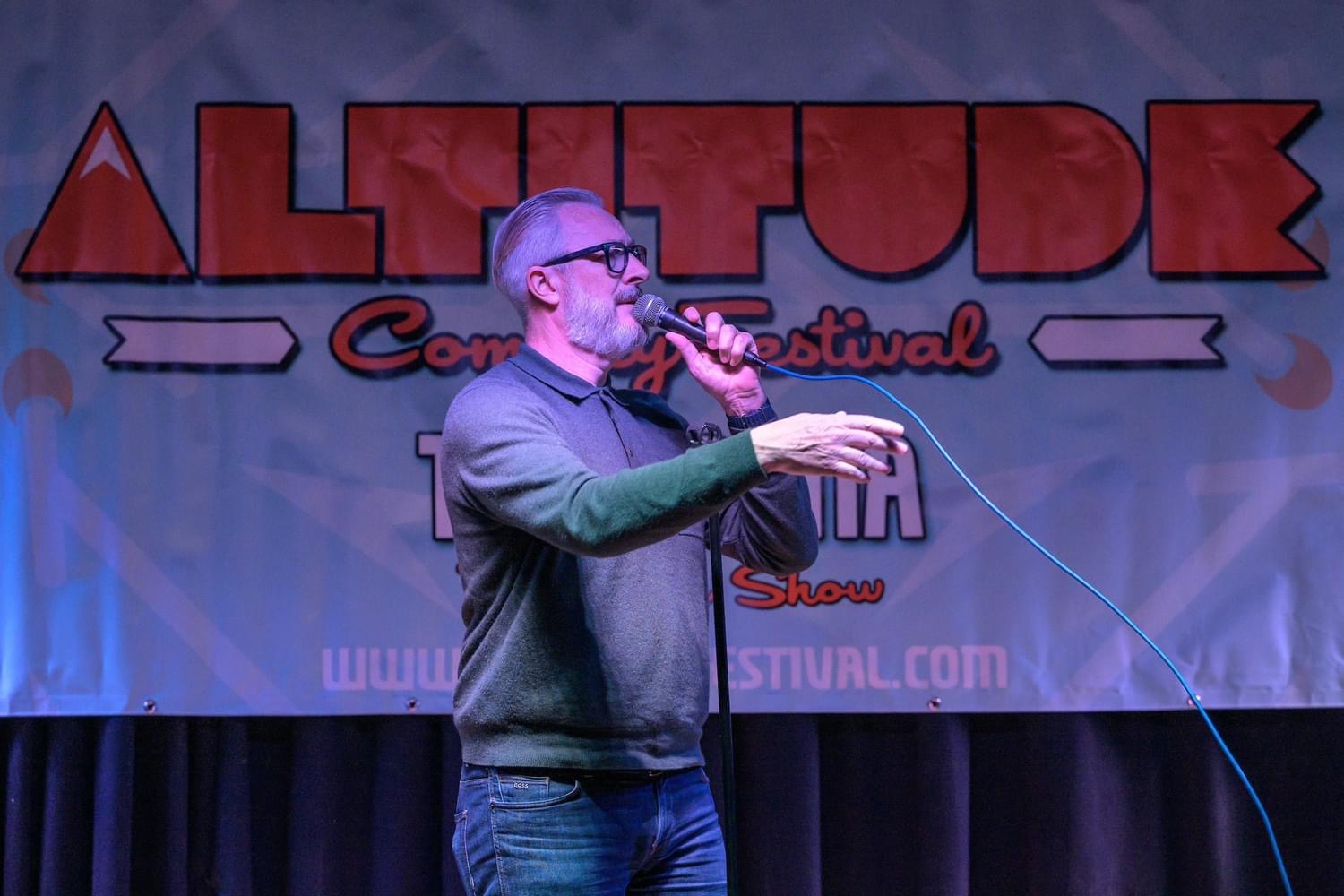Ian Murphy performing at Altitude Comedy Festival